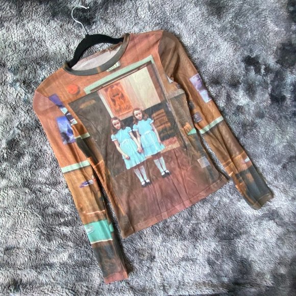 Dolls Kill Tops - The Room 237 Mesh Top